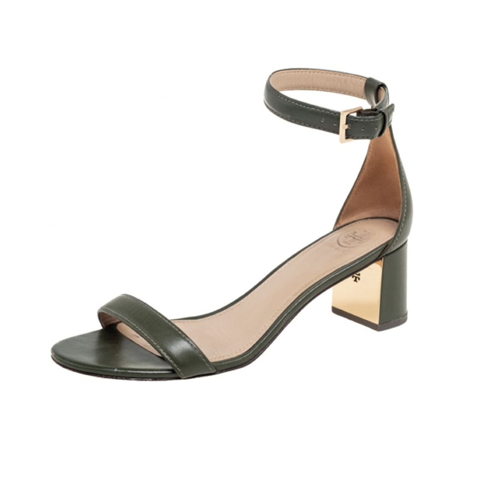 Tory Burch Cecile 55 mm Leather Sandal in Green size 10